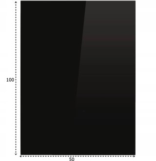 Podstawa szklana hartowana - szyba pod Piec lub Kominek 100x50 cm CZARNA Krak-Trans