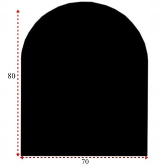 Podstawa szklana hartowana - szyba pod Piec lub Kominek 80x70 cm CZARNA Krak-Trans