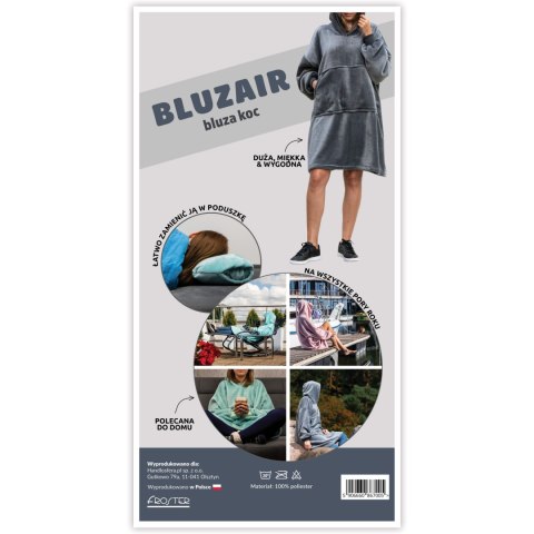Bluzair Bluza Koc z Kapturem XXL Ciepła Jasny beż