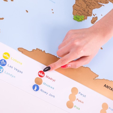 Mapa Odkrywcy Świat PL plakat ZDRAPKA w tubie duża
