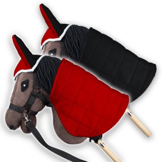 Derka dwustronna i nauszniki Skippi dla Hobby Horse - czerwono - czarna