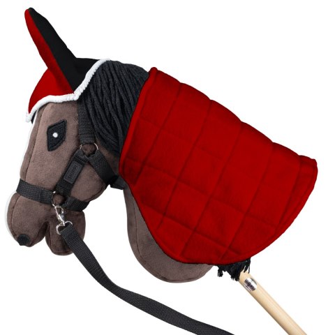 Derka dwustronna i nauszniki Skippi dla Hobby Horse - czerwono - czarna
