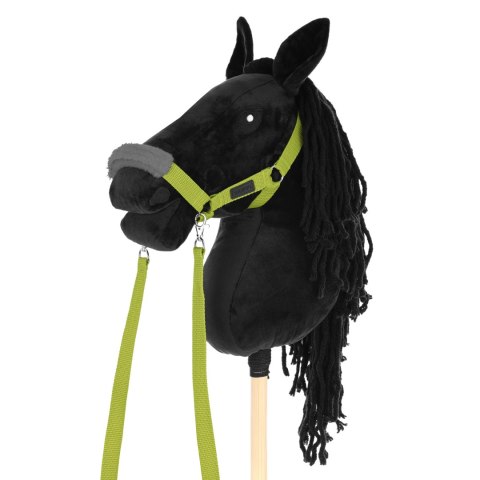 Hobby Horse A3 Skippi duży czarny, jasnozielony kantar, wodze, mufka