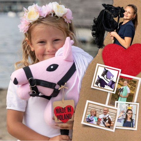 Mały Hobby Horse Skippi - koń na kiju - różowy A5 - lekki i poręczny