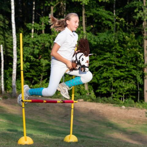 Skippi Hobby Horse A5 w brązowe łaty - koń na kiju - kantar wodze zestawie