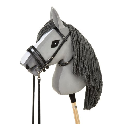 Skippi Ogłowie dla Hobby Horse - wodze, wędzidło, ekoskóra - czarne