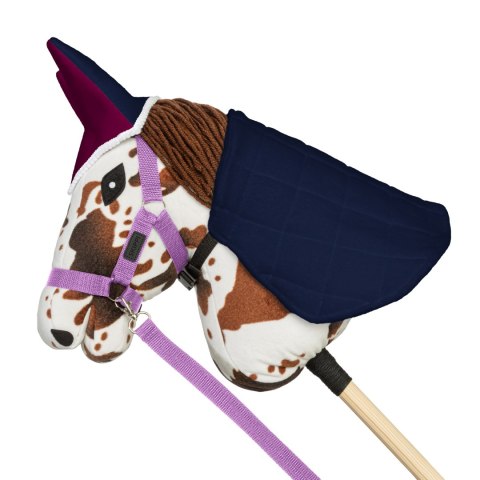 Zestaw Skippi - Hobby Horse Gniado - srokaty - Derka fuksja -Kantar lawenda