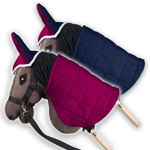 Zestaw Skippi - Hobby Horse Gniady - Derka fuksja i granat - Kantar szary