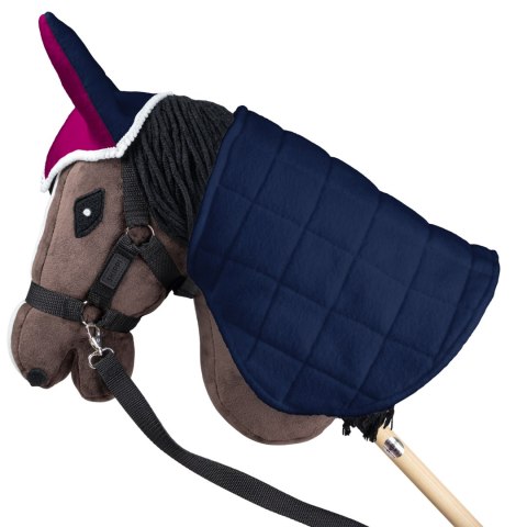 Zestaw Skippi - Hobby Horse Gniady - Derka i nauszniki - fuksja i granat