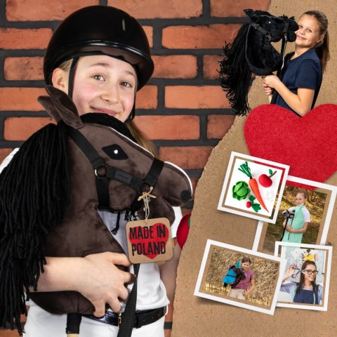 Zestaw Skippi - Hobby Horse Gniady - Derka szary i brąz - Kantar j-zielony