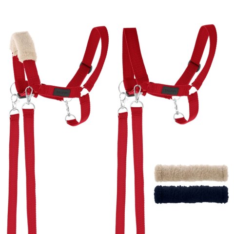Zestaw Skippi - Hobby Horse szary i dodatkowy kantar - czerwony