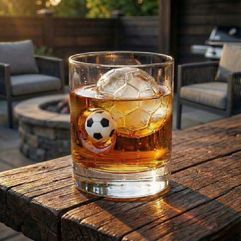 Szklanka do whisky z piłką - prezent dla kibica, piłkarza, faceta, męża
